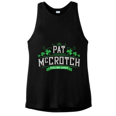 St Patricks Day, Funny St Patricks Day, Pat McCrotch Ladies PosiCharge Tri-Blend Wicking Tank
