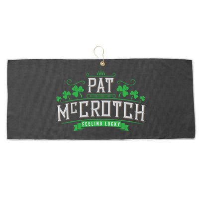 St Patricks Day, Funny St Patricks Day, Pat McCrotch Large Microfiber Waffle Golf Towel