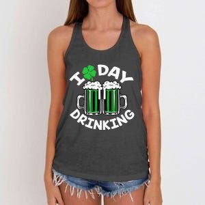 St Patricks Day I Love Day Drinking Funny Beer Lover Women's Knotted Racerback Tank