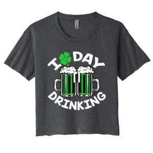 St Patricks Day I Love Day Drinking Funny Beer Lover Women's Crop Top Tee