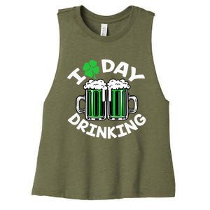 St Patricks Day I Love Day Drinking Funny Beer Lover Women's Racerback Cropped Tank