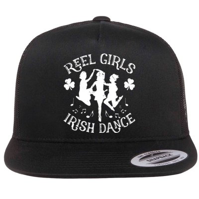 St Patricks Day Reel Girl Irish Dance Green Flat Bill Trucker Hat