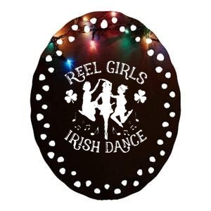 St Patricks Day Reel Girl Irish Dance Green Ceramic Oval Ornament