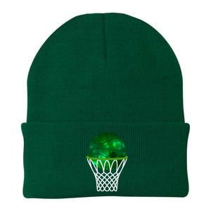 St Patricks Day Shamrock Basketball Irish Knit Cap Winter Beanie