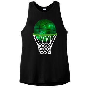 St Patricks Day Shamrock Basketball Irish Ladies PosiCharge Tri-Blend Wicking Tank