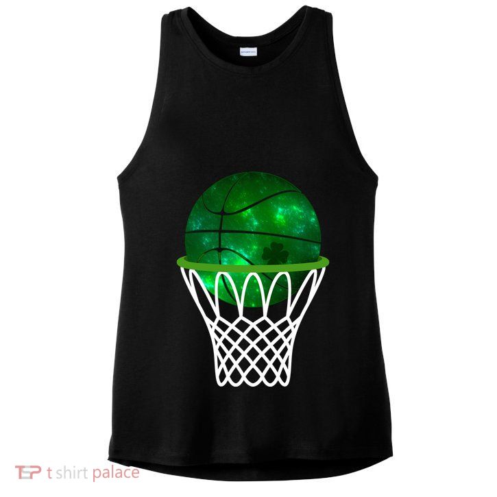St Patricks Day Shamrock Basketball Irish Ladies PosiCharge Tri-Blend Wicking Tank