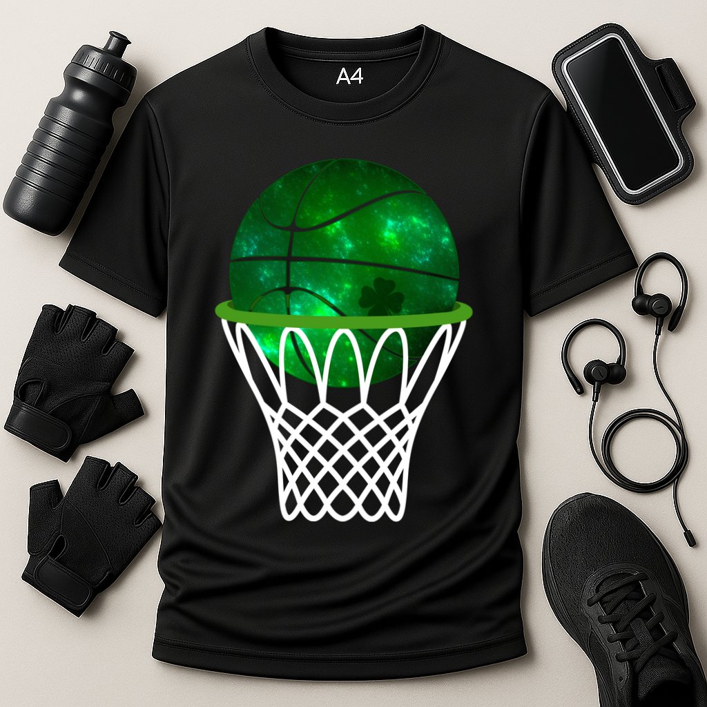 St Patricks Day Shamrock Basketball Irish Performance Shirt