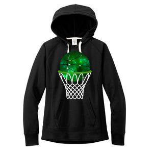 St Patricks Day Shamrock Basketball Irish Women's Fleece Hoodie