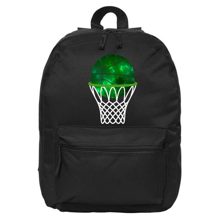 St Patricks Day Shamrock Basketball Irish 16 in Basic Backpack