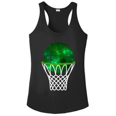 St Patricks Day Shamrock Basketball Irish Ladies PosiCharge Competitor Racerback Tank