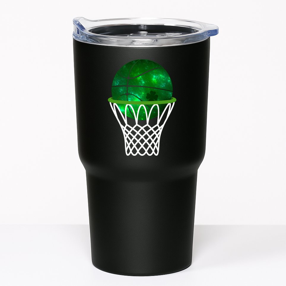 St Patricks Day Shamrock Basketball Irish Tumbler
