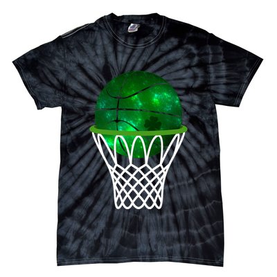 St Patricks Day Shamrock Basketball Irish Tie-Dye T-Shirt
