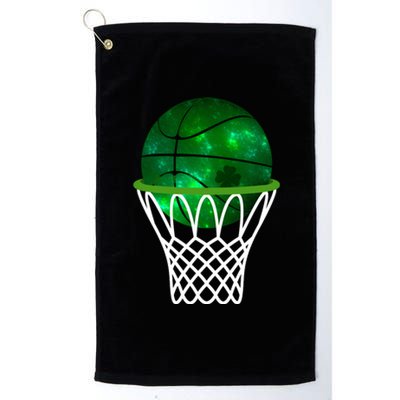 St Patricks Day Shamrock Basketball Irish Platinum Collection Golf Towel