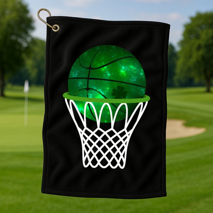 St Patricks Day Shamrock Basketball Irish Golf Towel