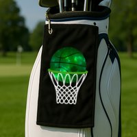 St Patricks Day Shamrock Basketball Irish Golf Towel