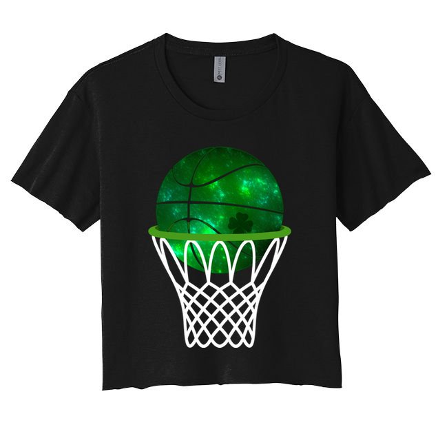 St Patricks Day Shamrock Basketball Irish Crop Top