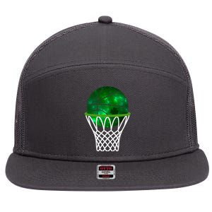 St Patricks Day Shamrock Basketball Irish 7 Panel Mesh Trucker Snapback Hat