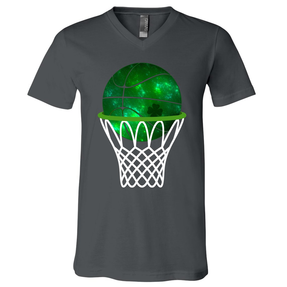 St Patricks Day Shamrock Basketball Irish V-Neck T-Shirt
