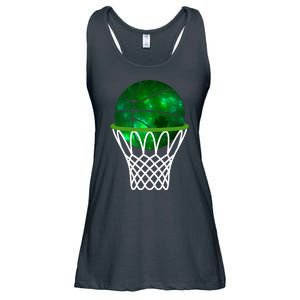 St Patricks Day Shamrock Basketball Irish Ladies Essential Flowy Tank