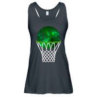 St Patricks Day Shamrock Basketball Irish Ladies Essential Flowy Tank