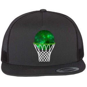 St Patricks Day Shamrock Basketball Irish Flat Bill Trucker Hat