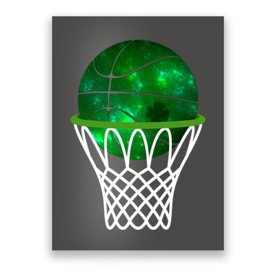St Patricks Day Shamrock Basketball Irish Poster