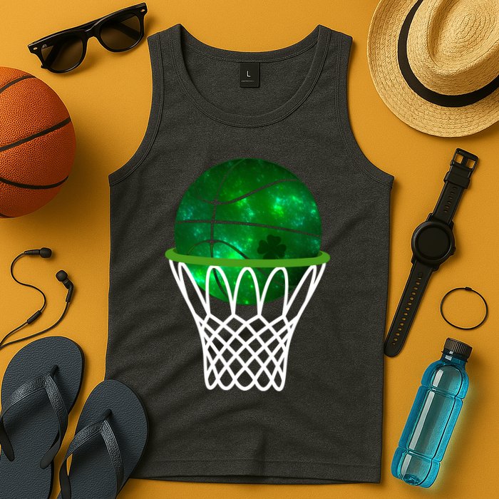 St Patricks Day Shamrock Basketball Irish Tank Top