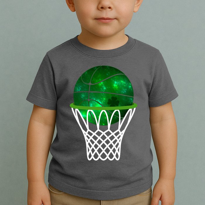 St Patricks Day Shamrock Basketball Irish Toddler T-Shirt