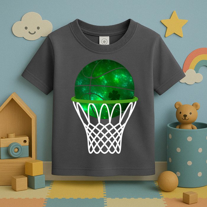 St Patricks Day Shamrock Basketball Irish Toddler T-Shirt