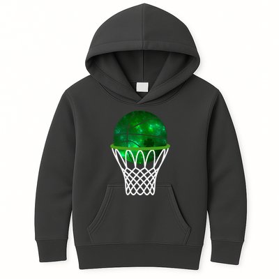 St Patricks Day Shamrock Basketball Irish Kids Hoodie