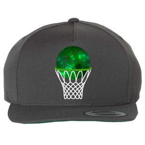 St Patricks Day Shamrock Basketball Irish Wool Snapback Cap