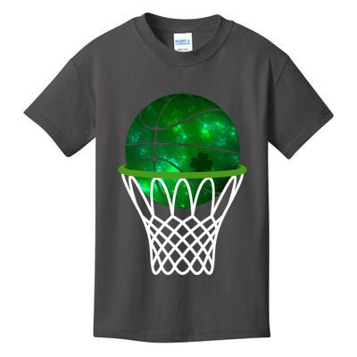 St Patricks Day Shamrock Basketball Irish Kids T-Shirt