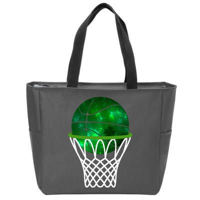 St Patricks Day Shamrock Basketball Irish Zip Tote Bag
