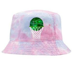 St Patricks Day Shamrock Basketball Irish Tie-Dyed Bucket Hat