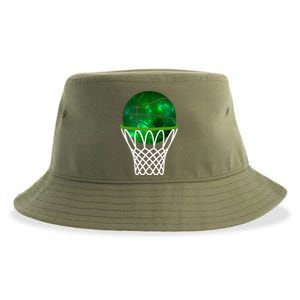 St Patricks Day Shamrock Basketball Irish Sustainable Bucket Hat