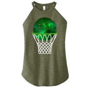 St Patricks Day Shamrock Basketball Irish Women's Perfect Tri Rocker Tank