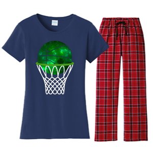 St Patricks Day Shamrock Basketball Irish Women's Flannel Pajama Set