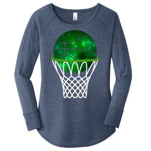 St Patricks Day Shamrock Basketball Irish Women's Perfect Tri Tunic Long Sleeve Shirt