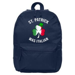 St Patricks Day, St Patrick Was Italian, Irish Shamrock 16 in Basic Backpack