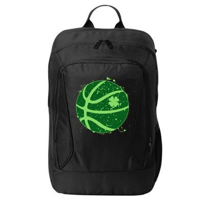 St Patrick's Day Lucky Shamrock Paint Splat Basketball City Backpack