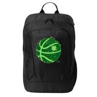 St Patrick's Day Lucky Shamrock Paint Splat Basketball City Backpack