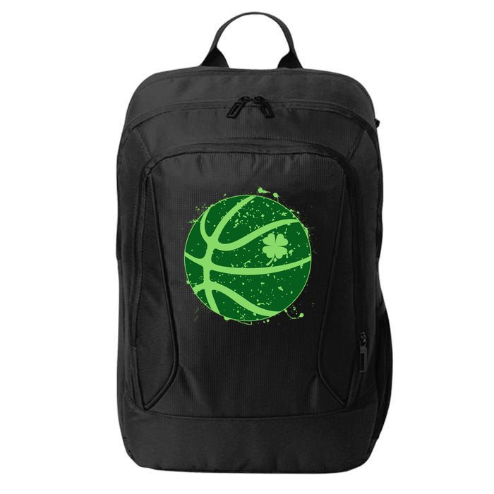 St Patrick's Day Lucky Shamrock Paint Splat Basketball City Backpack
