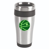 St Patrick's Day Lucky Shamrock Paint Splat Basketball 16oz Travel Tumbler