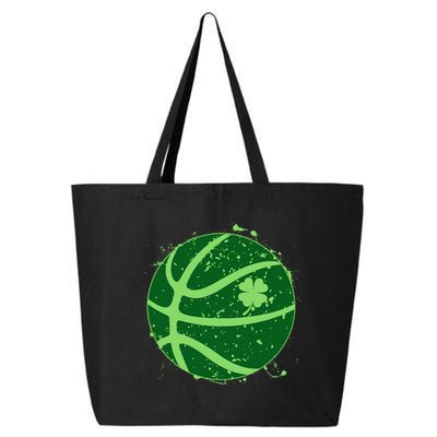 St Patrick's Day Lucky Shamrock Paint Splat Basketball 25L Jumbo Tote