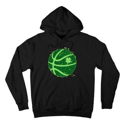 St Patrick's Day Lucky Shamrock Paint Splat Basketball Tall Hoodie