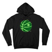 St Patrick's Day Lucky Shamrock Paint Splat Basketball Tall Hoodie