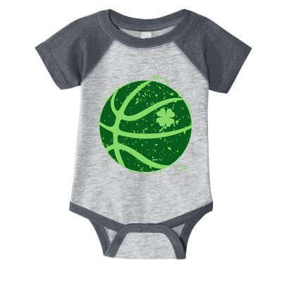 St Patrick's Day Lucky Shamrock Paint Splat Basketball Infant Baby Jersey Bodysuit