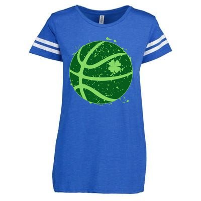 St Patrick's Day Lucky Shamrock Paint Splat Basketball Enza Ladies Jersey Football T-Shirt