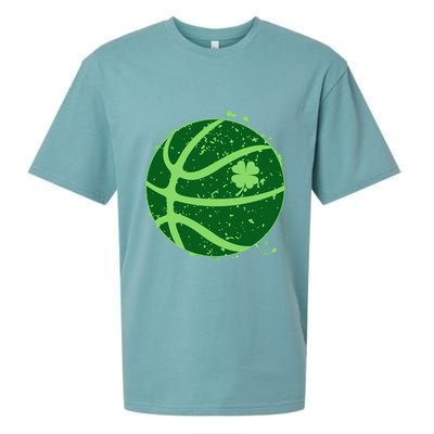 St Patrick's Day Lucky Shamrock Paint Splat Basketball Sueded Cloud Jersey T-Shirt