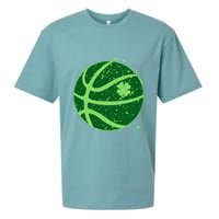 St Patrick's Day Lucky Shamrock Paint Splat Basketball Sueded Cloud Jersey T-Shirt